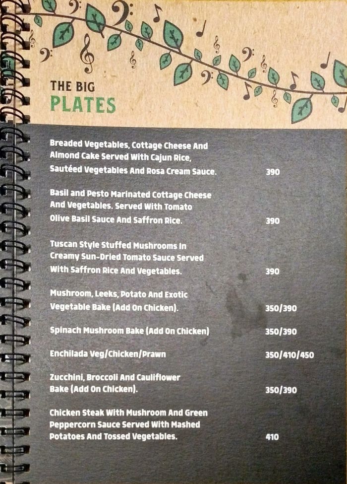 Sound Garden Cafe Menu And Price List For Kondapur Hyderabad