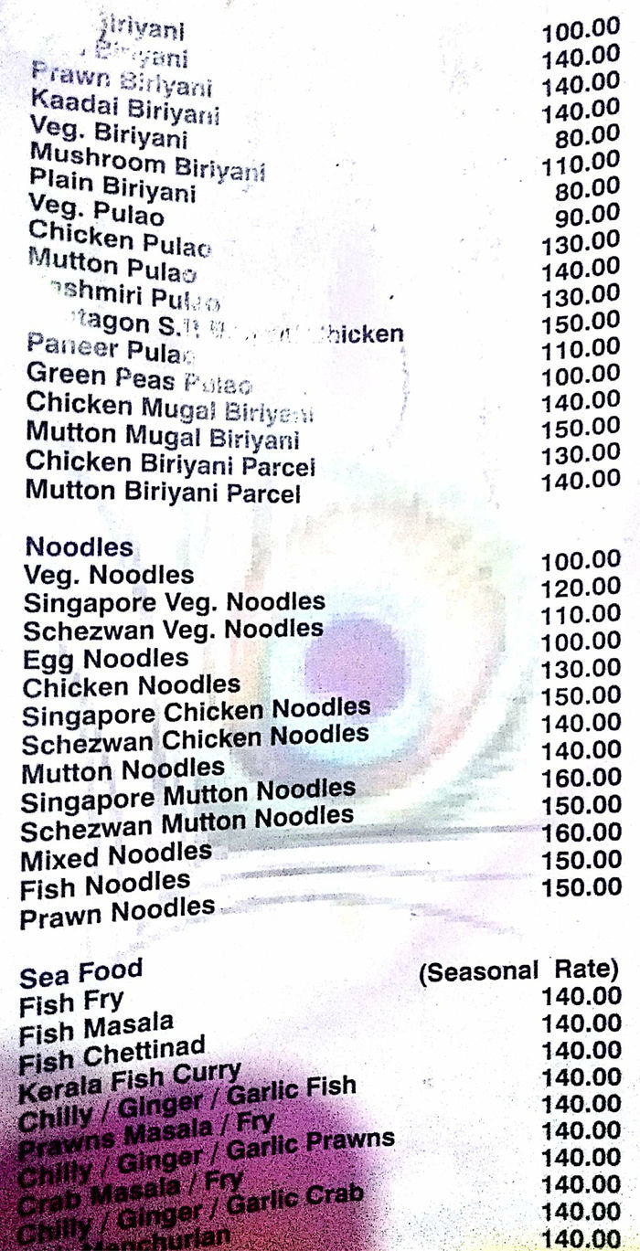 menu