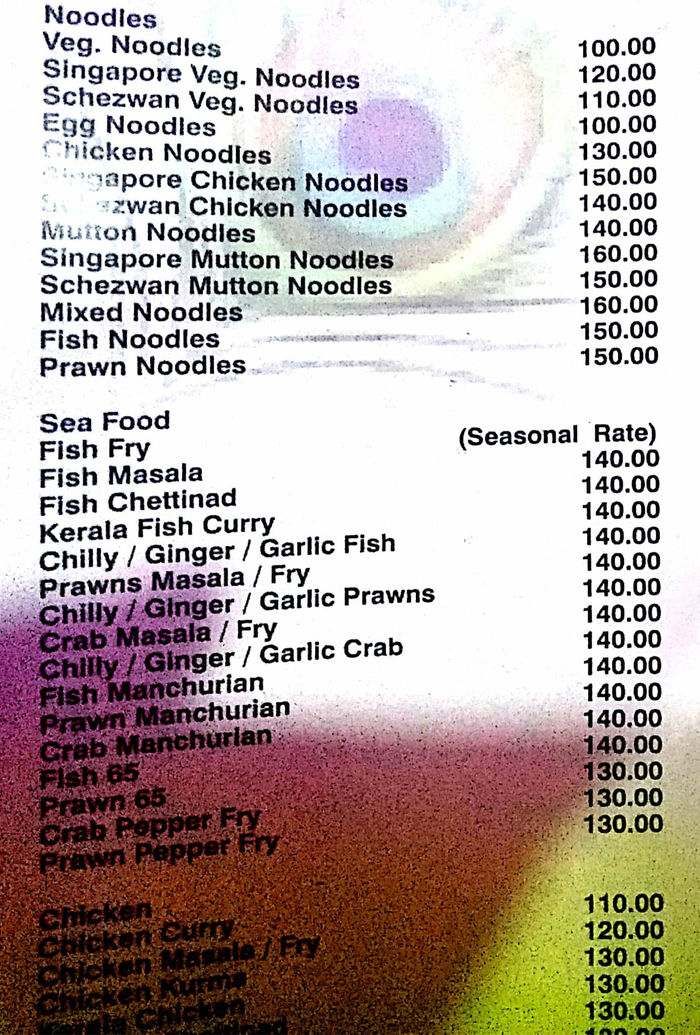 menu