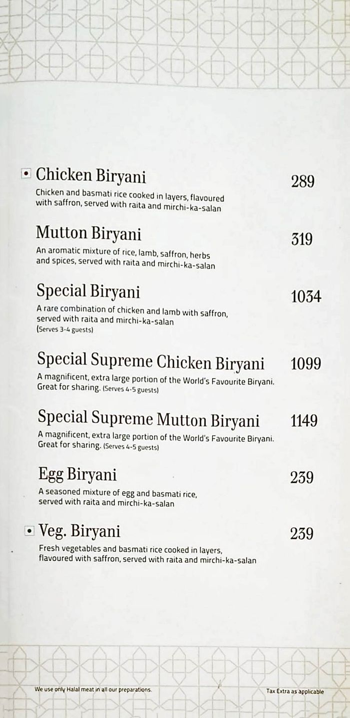 menu