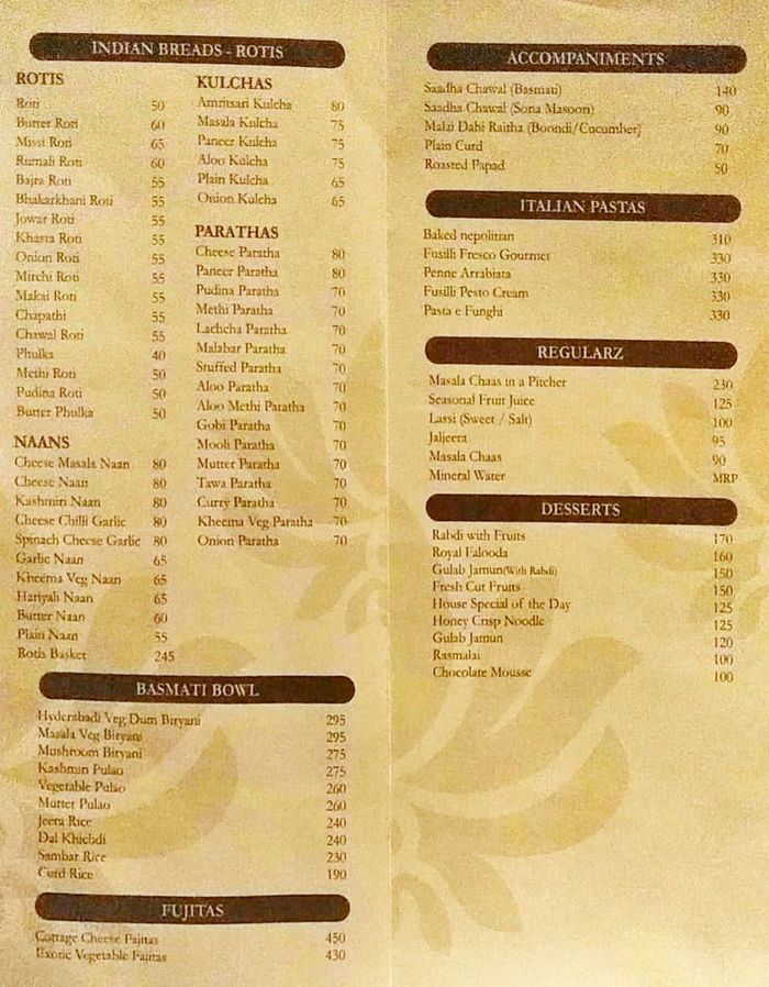 menu