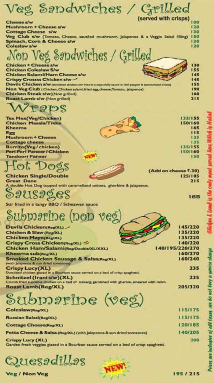 Truffles Menu and Price List for Central Bangalore, Bengaluru