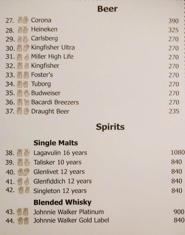 menu