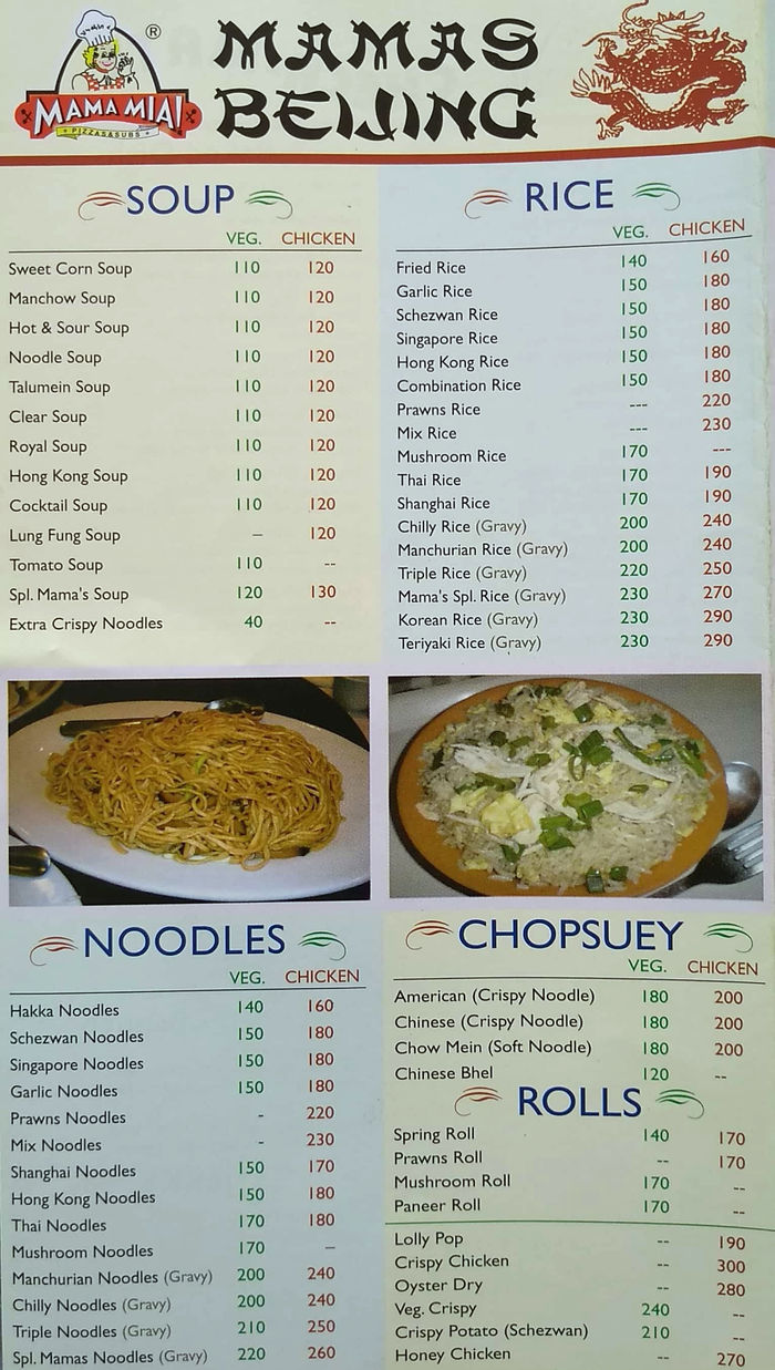 Mama Mia! Menu and Price List for Mumbai Central, Mumbai | nearbuy.com