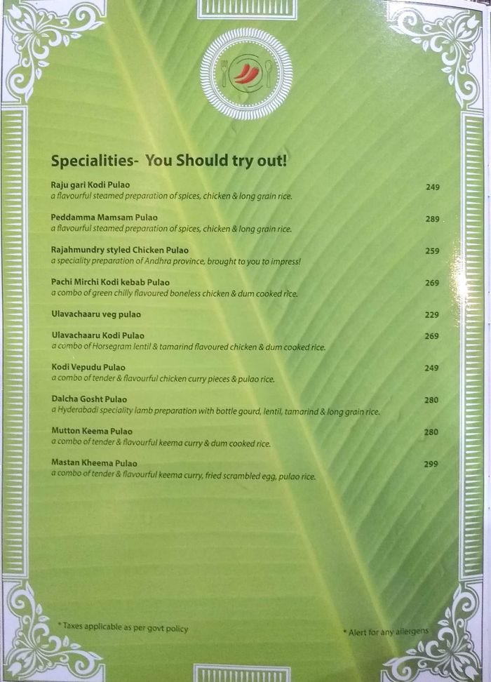 Eat Country Style Menu and Price List for Madhapur, Hyderabad