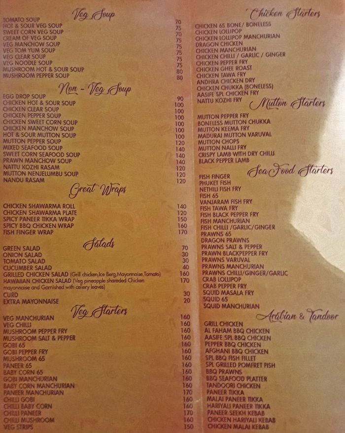menu