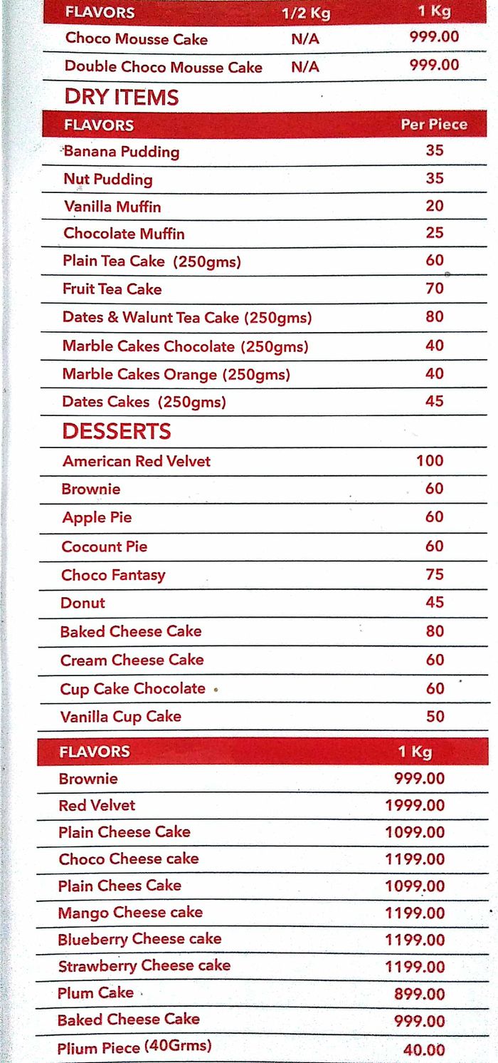 menu