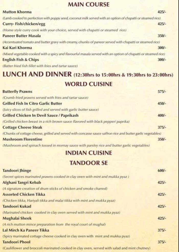 menu