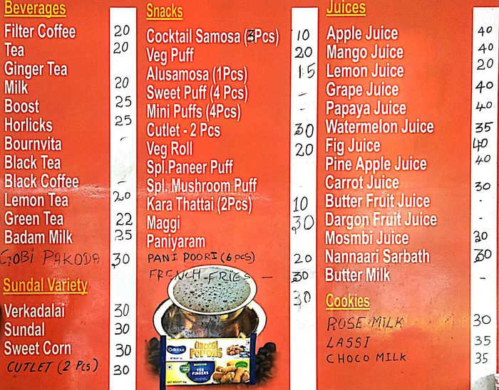 menu