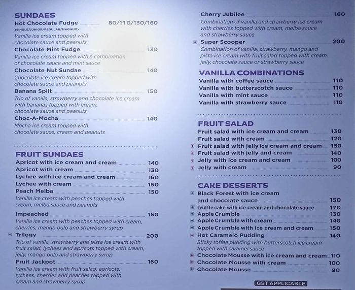 Corner House Ice Cream Menu And Price List For Central Bangalore Bengaluru Nearbuy Com