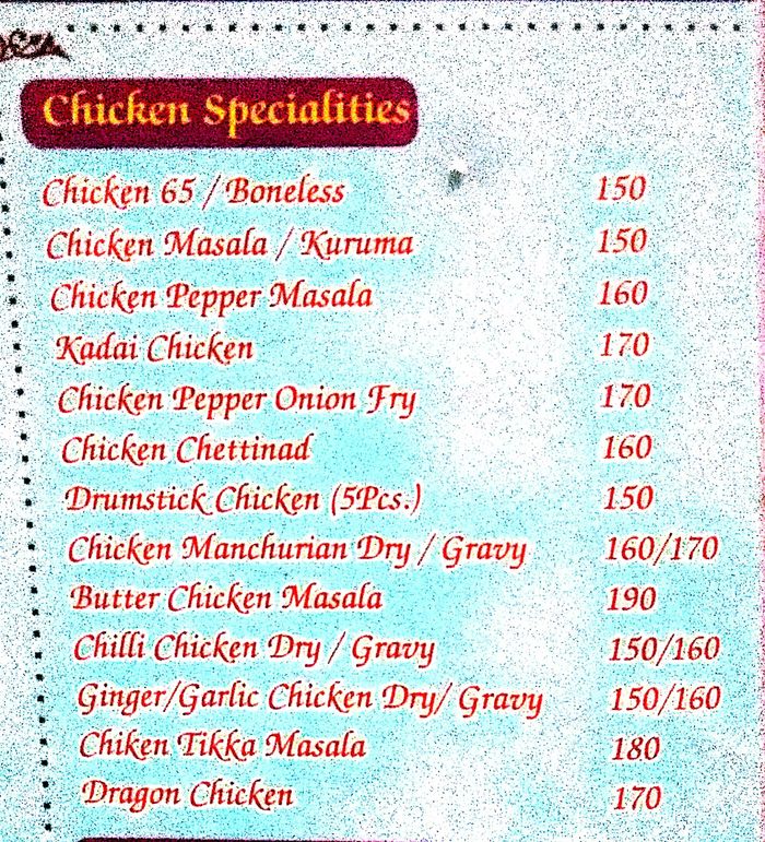 menu