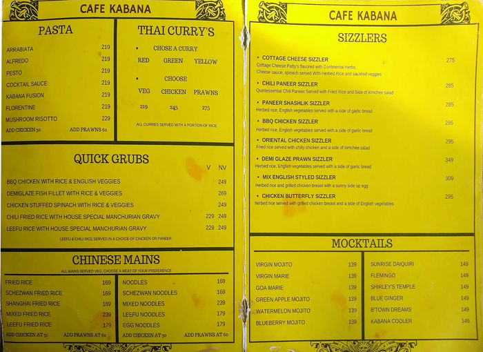 menu