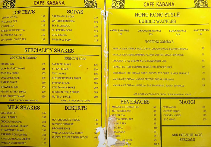 menu