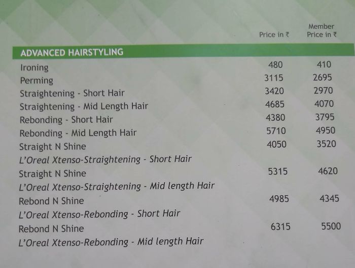 Green Trends Price List For Hair Straightening Sale, 50% OFF |  