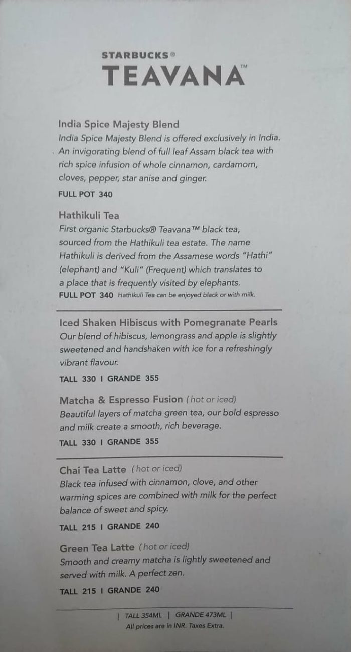 menu