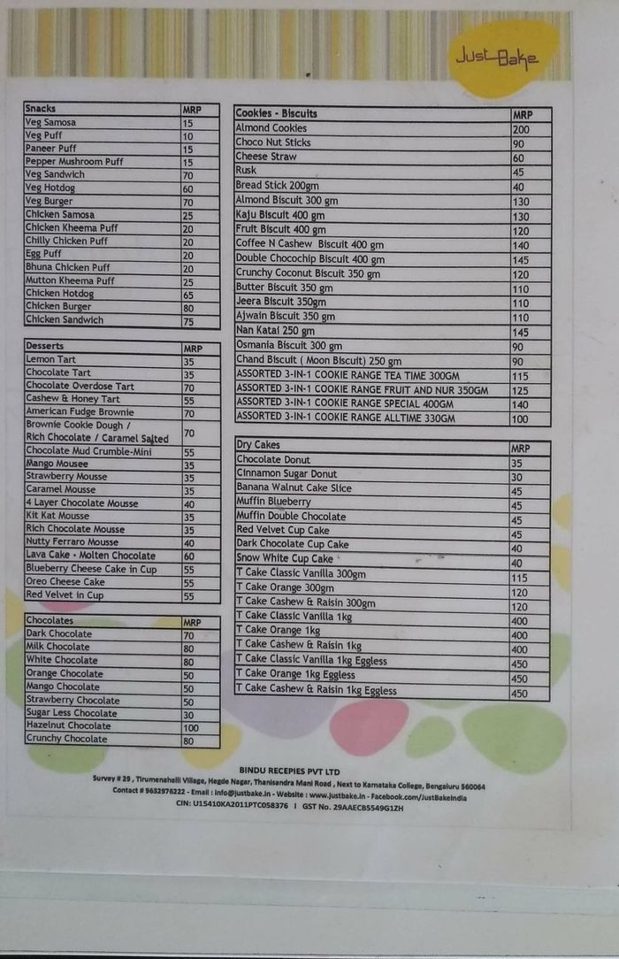 menu