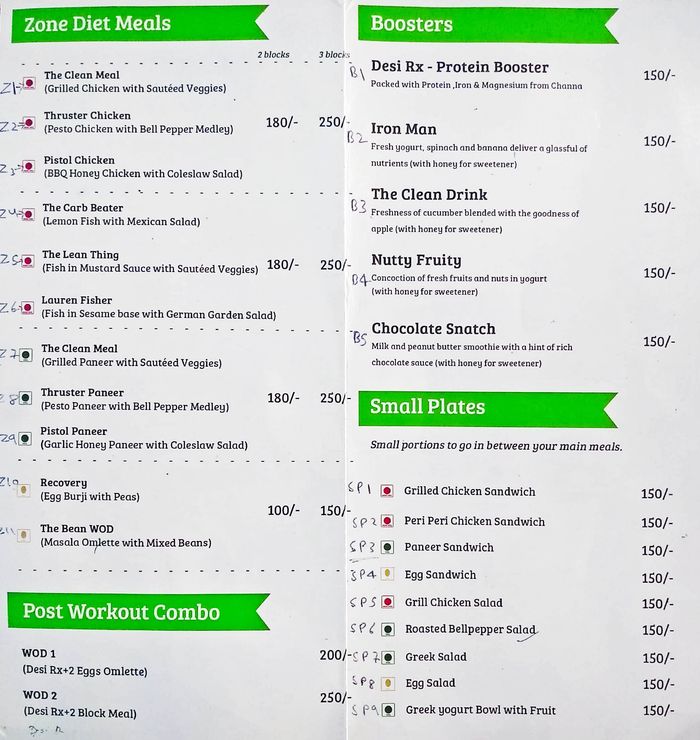 menu