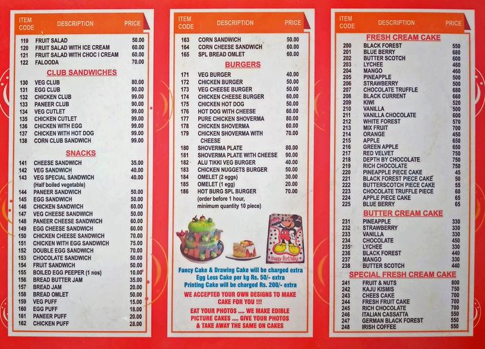 menu