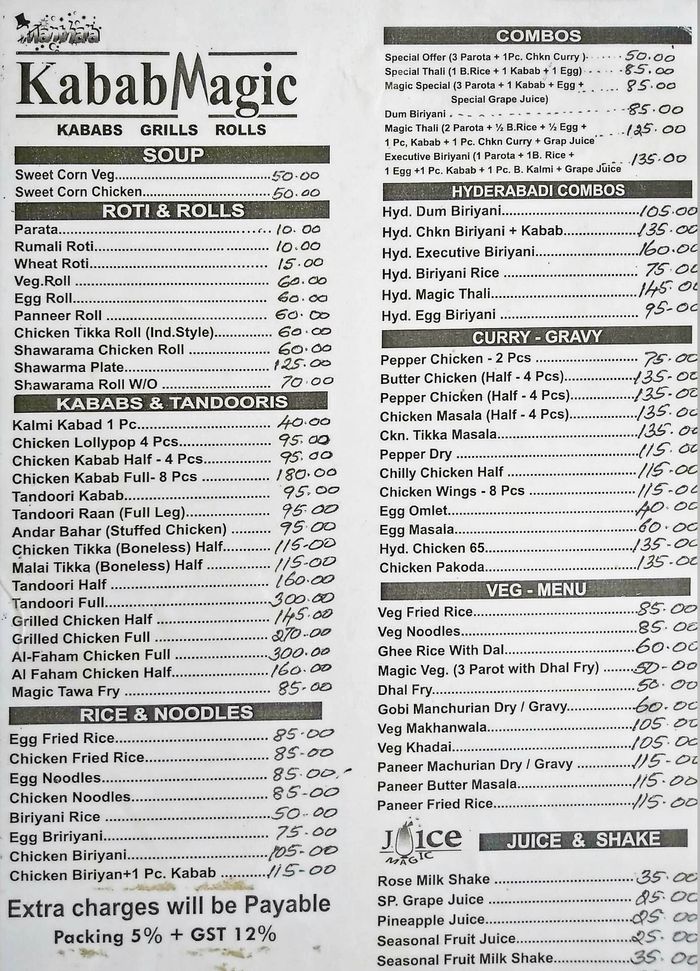 menu