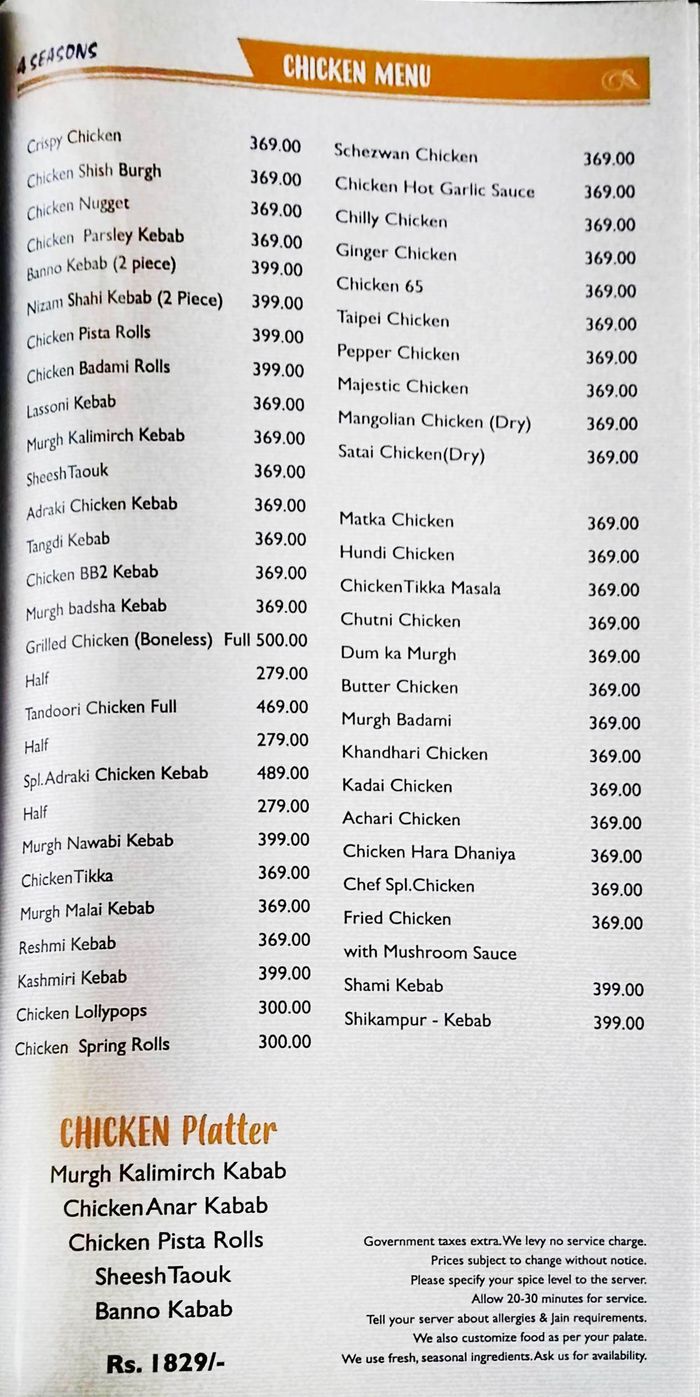 menu