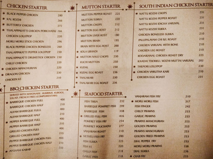 menu