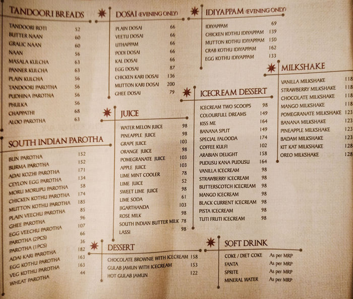 menu