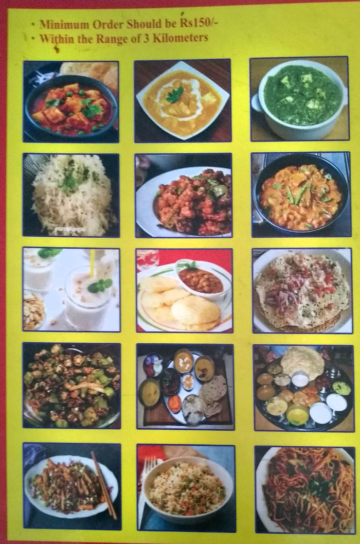 North Indian Food Veg Restaurant Menu and Price List for Kaval Baira