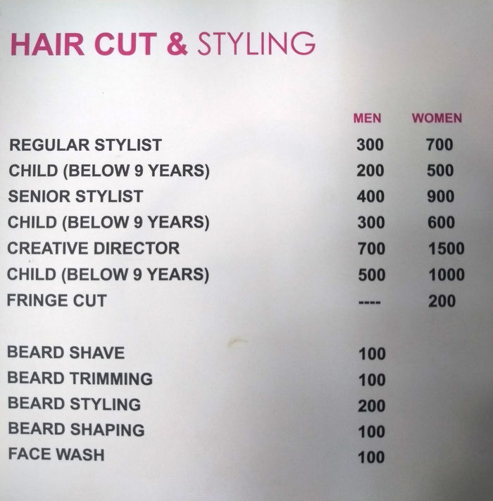 Hair Kraft Menu and Price List for Himayath Nagar, Hyderabad 