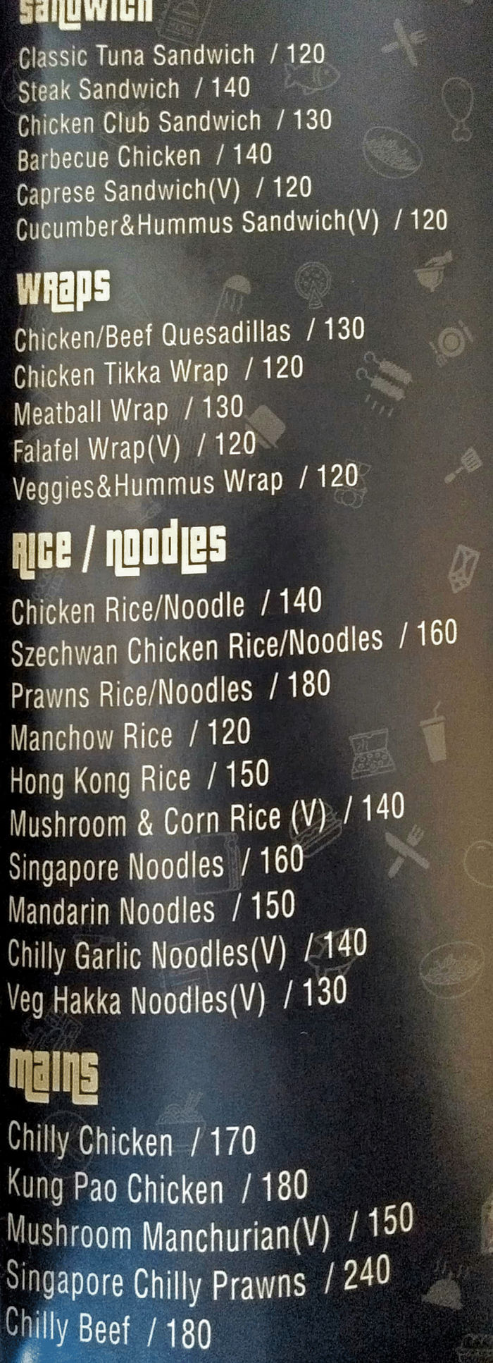menu