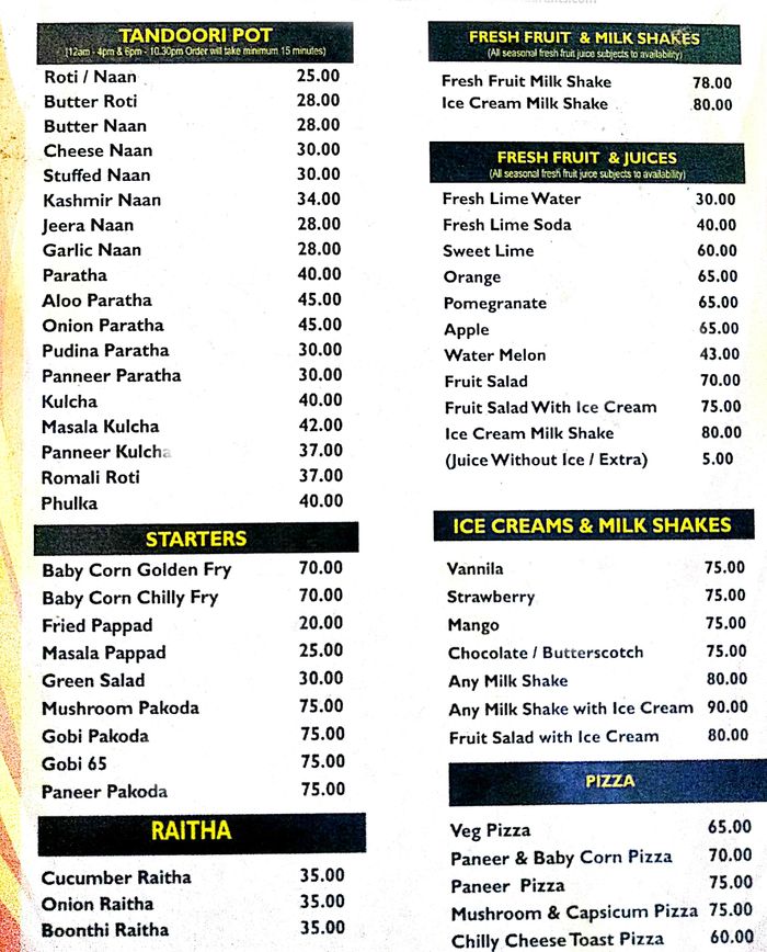 menu