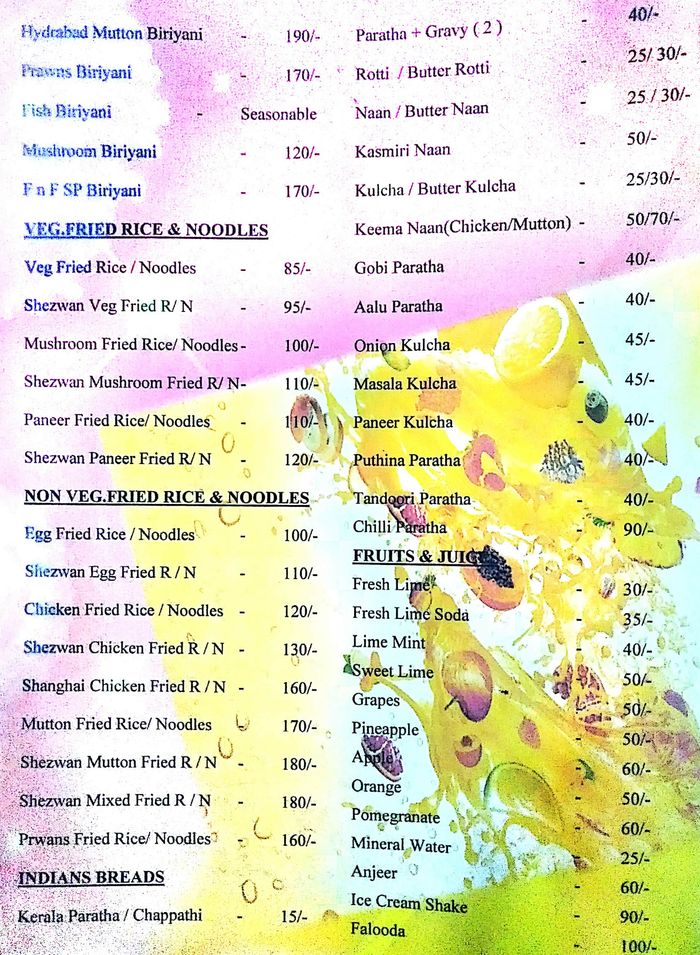 menu