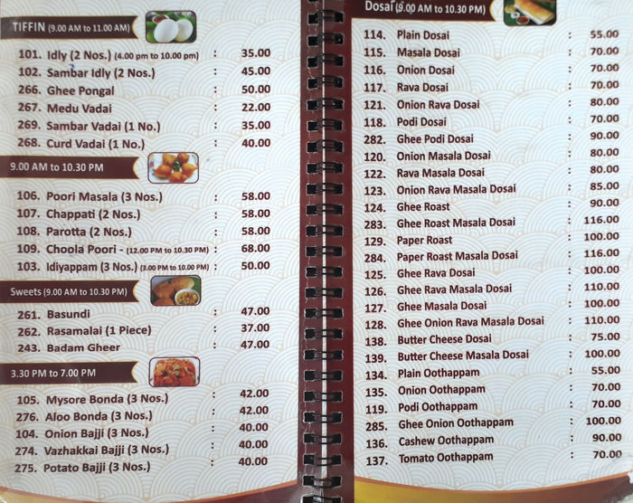 menu
