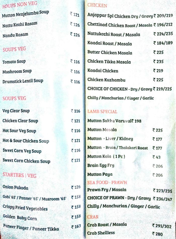 menu