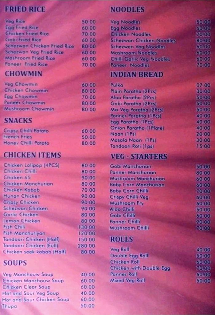 menu