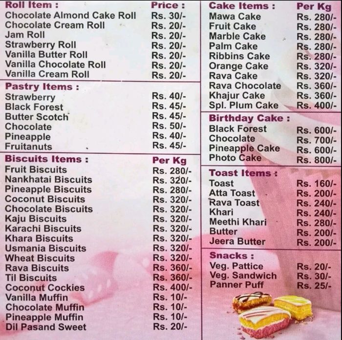 Bangalore Iyengar's Bakery Menu and Price List for Thane West, Thane