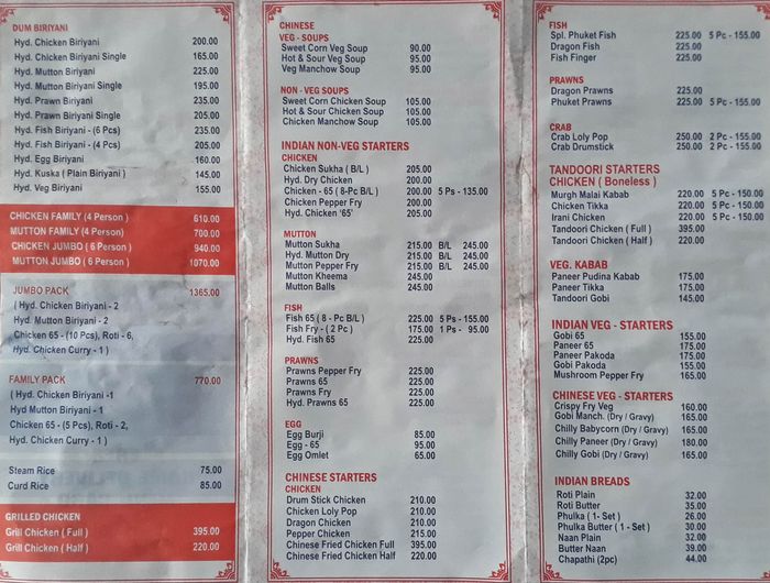 menu