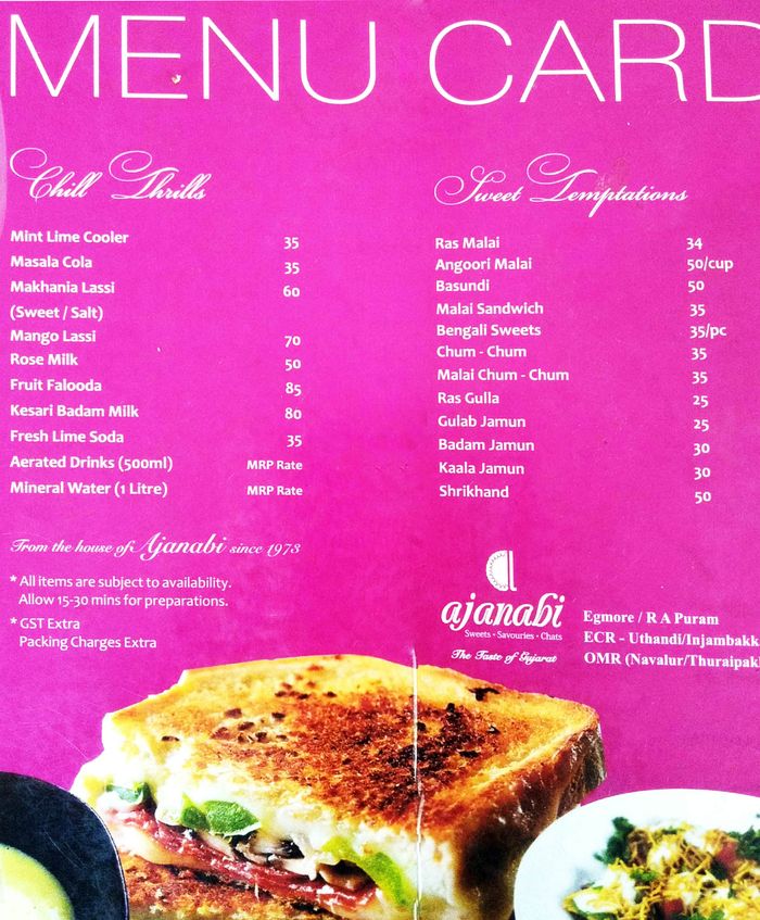 menu