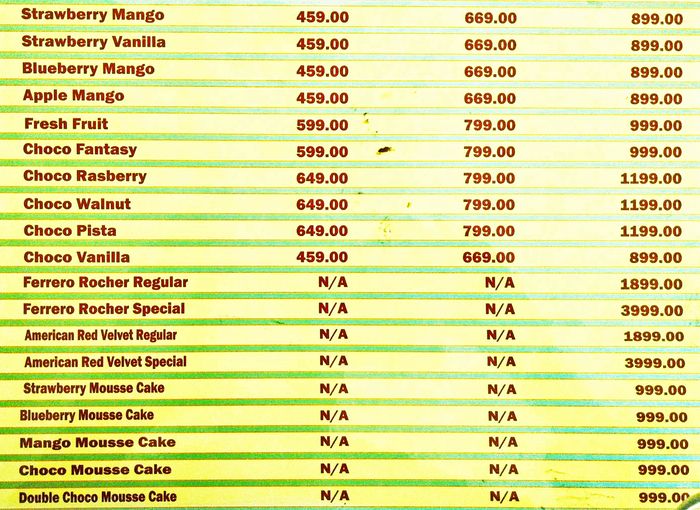 menu