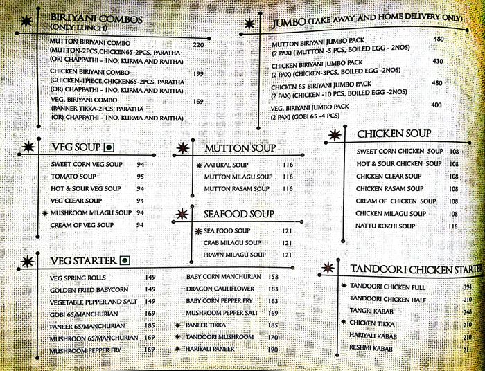 menu
