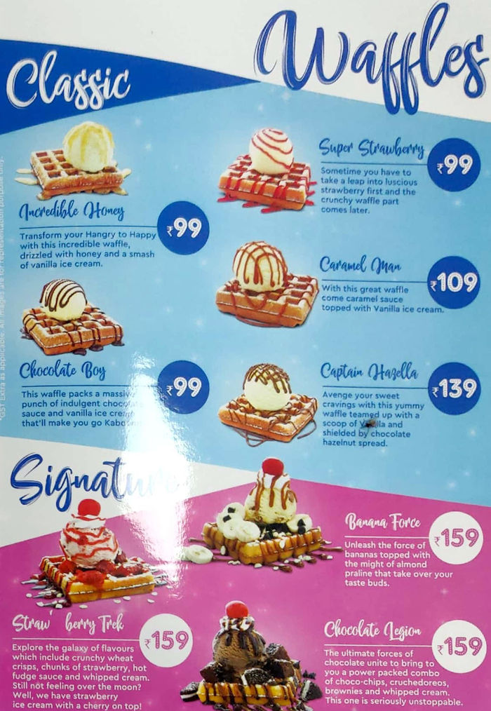 baskin robbins Menu and Price List for Tharamani, Chennai