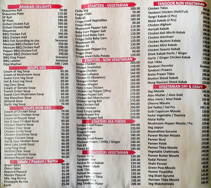 menu