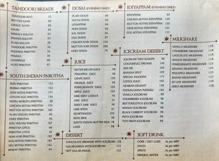 menu