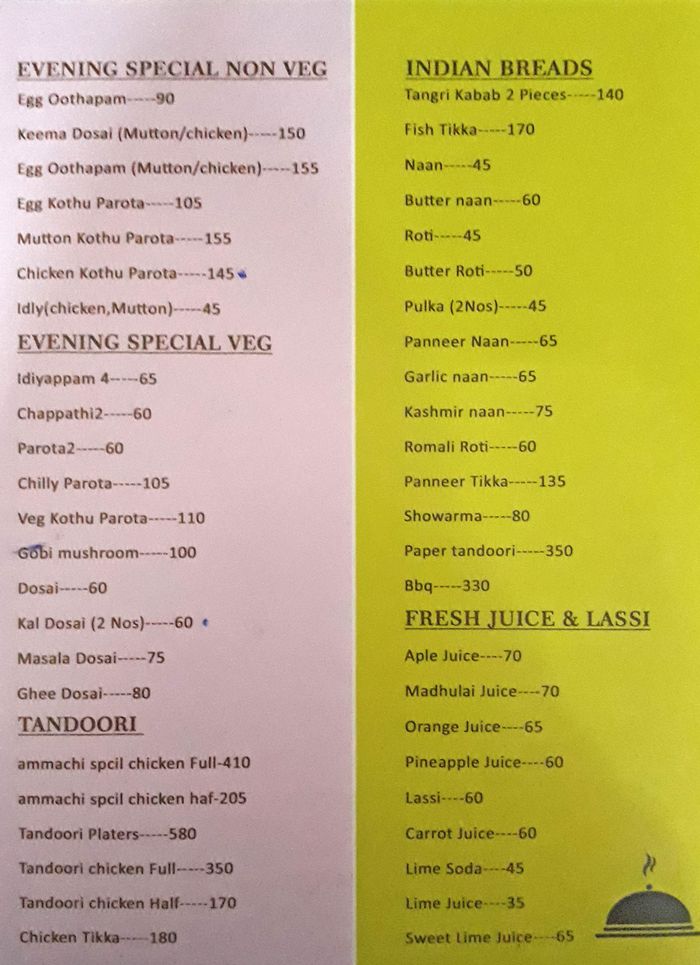 menu
