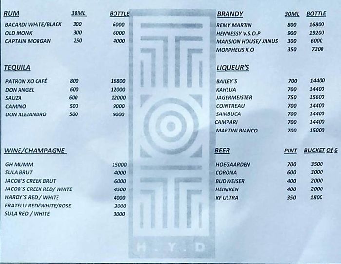menu