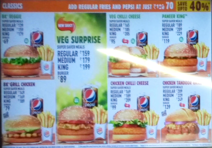 Edition sporadisk vandring Burger King Menu and Price List for Thane West, Thane | nearbuy.com