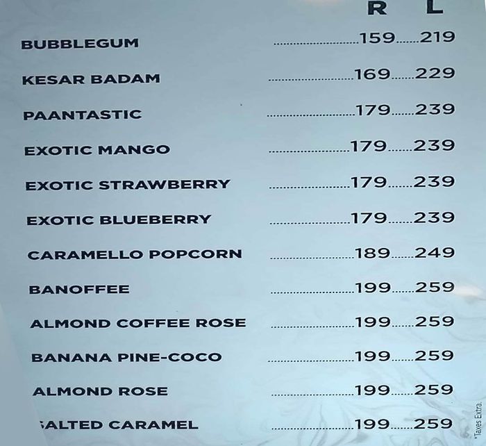menu
