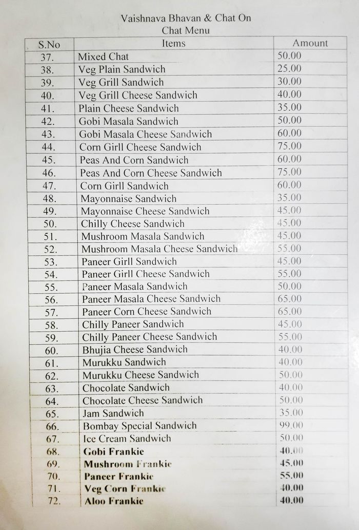 menu