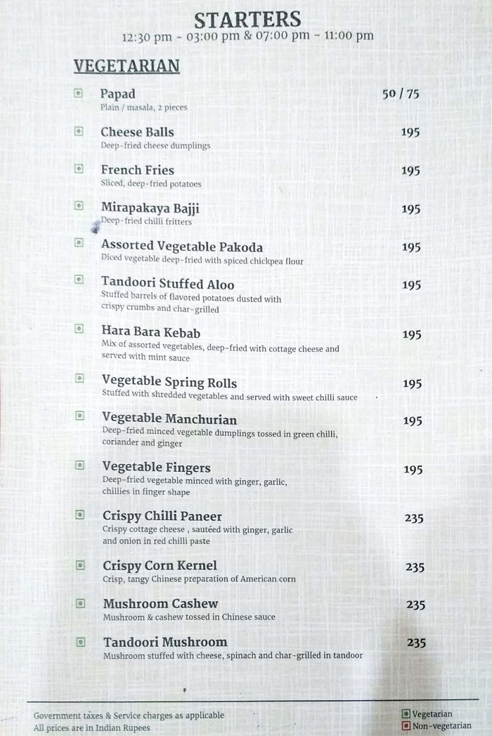 menu