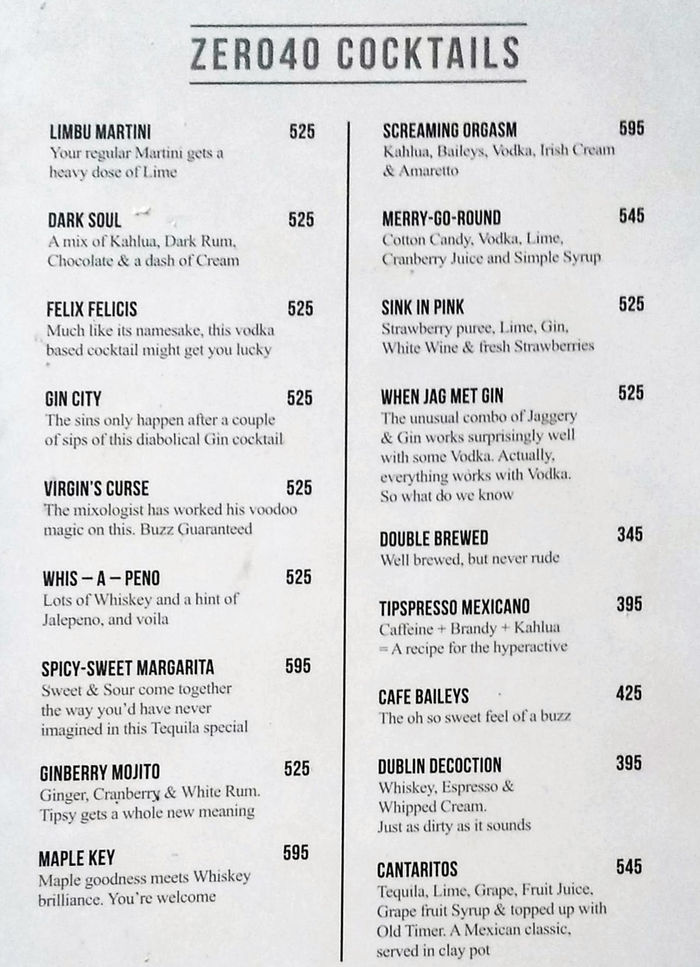 menu