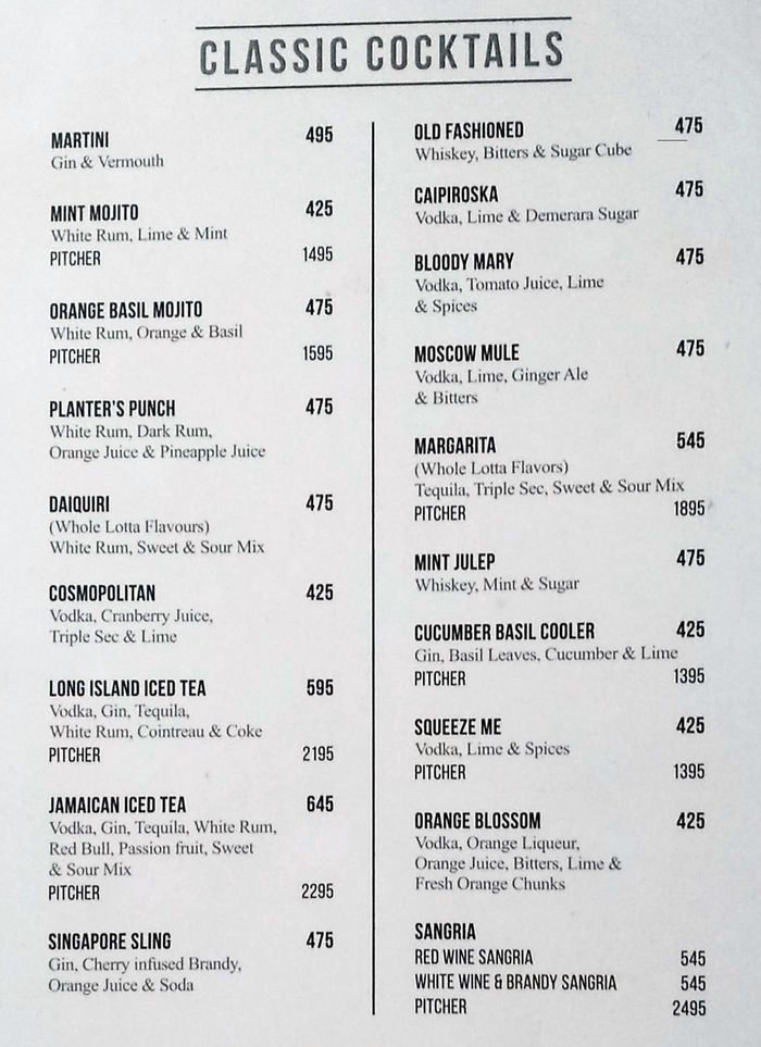 menu